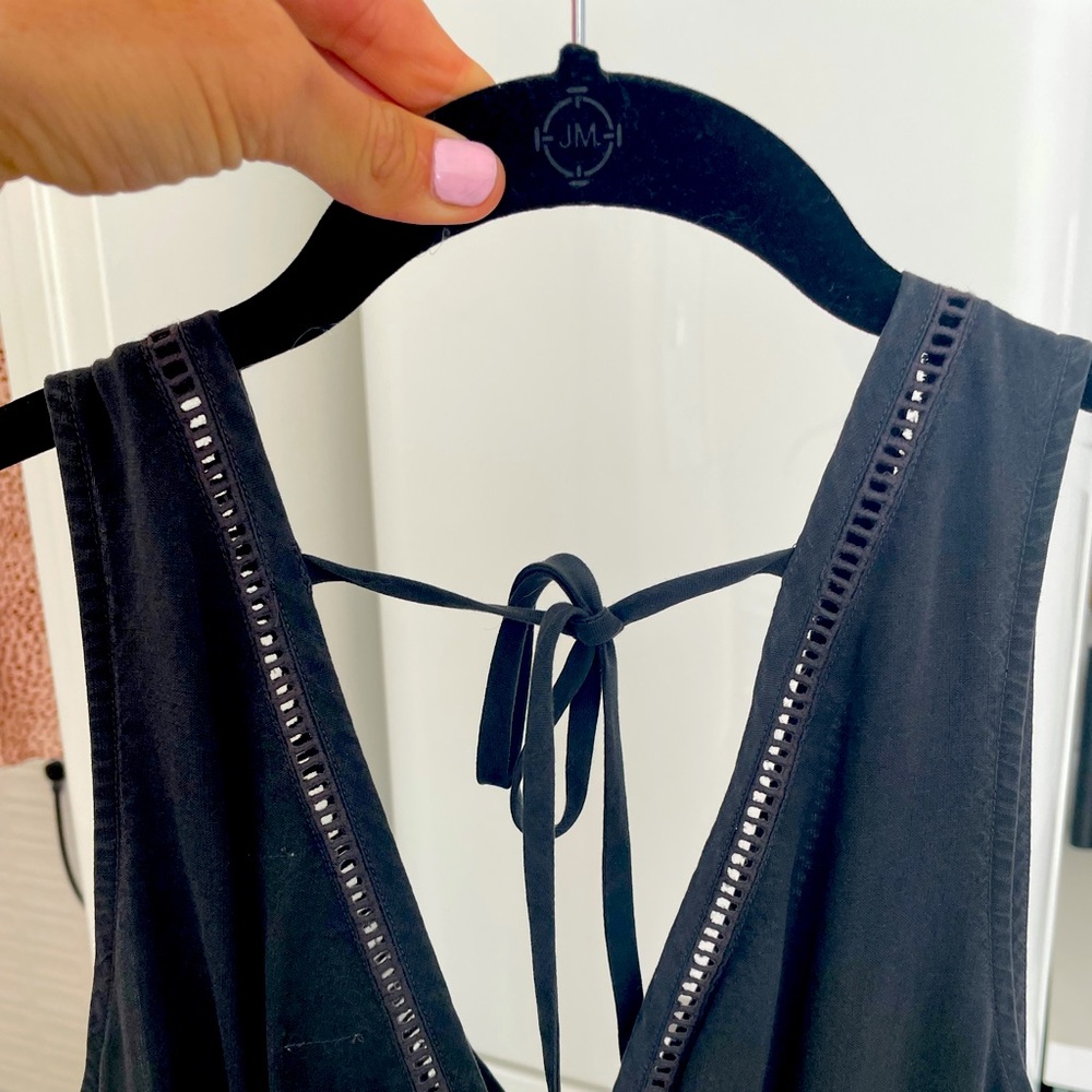 Blue, sleeveless onesie